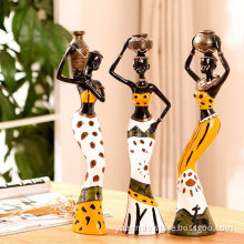 African Sculpture Girls Tribal Lady Figurine Statue Decor